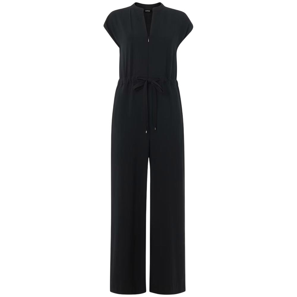 Whistles Black Sleeveless Drawstring Jumpsuit